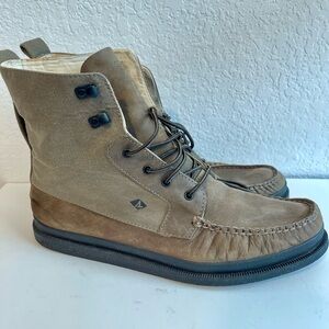 Men's Sperry Leather & Canvas Tan Lace Up Boots